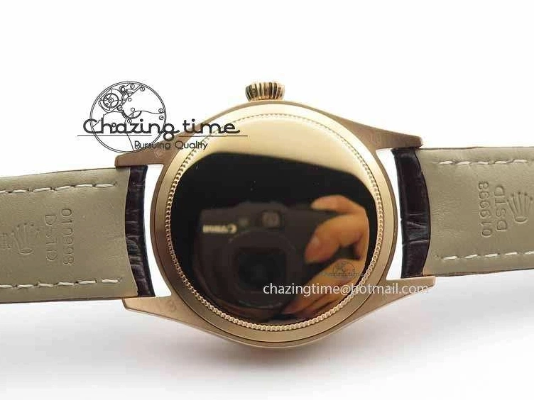 Dial White Stick Brown Best Leather A3165 Strap VF Date Cellini Edition Markers On RG 0910